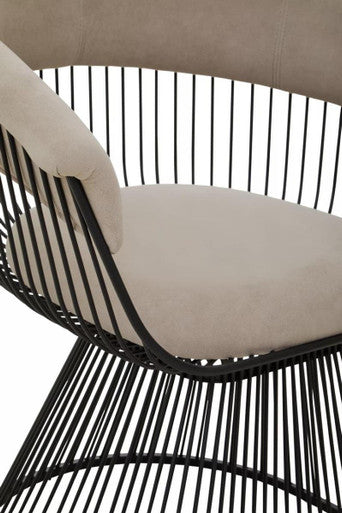 Vogue Mink Velvet Chair with Curved Back