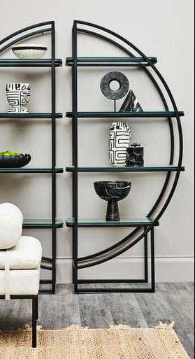 Right Half Moon Black Shelf Unit | Vogue