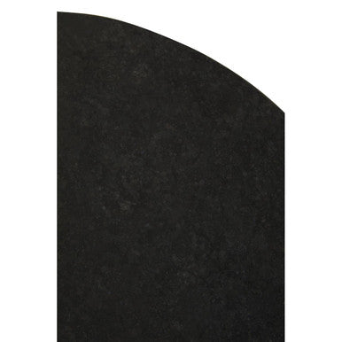 Black Marble Top Side Table with Gold Finish Geometric Sledge Base | Corra