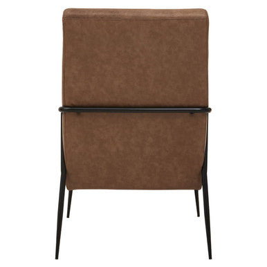 Hoxton Brown Leather Lounge Chair with Reclined Profile