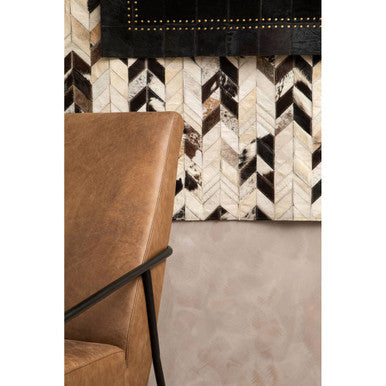 Hoxton Brown Leather Lounge Chair with Reclined Profile