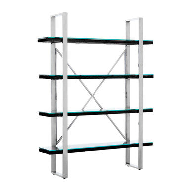 Black Wood Four Tier Shelf Unit | Kerala
