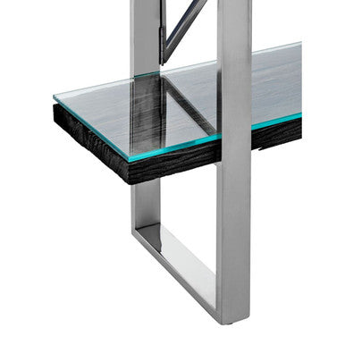 Black Wood Four Tier Shelf Unit | Kerala