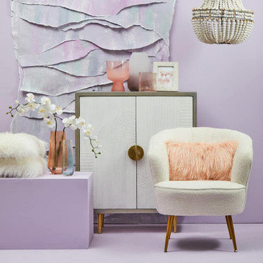 Cream and Grey Mango Wood Two Door Cabinet | Sareel