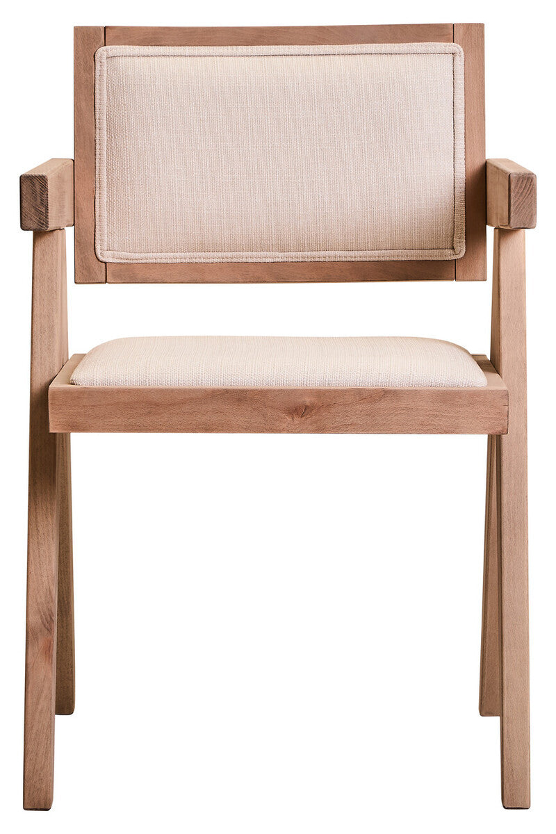Ivory Fabric and Grey Wash Beech Wood Dining Chair | Cebu