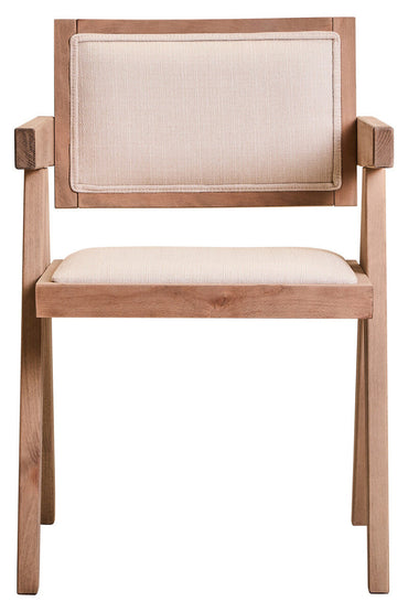 Ivory Fabric and Grey Wash Beech Wood Dining Chair | Cebu