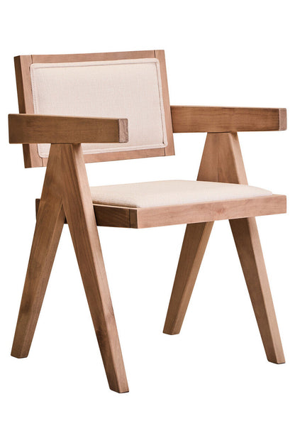 Ivory Fabric and Grey Wash Beech Wood Dining Chair | Cebu