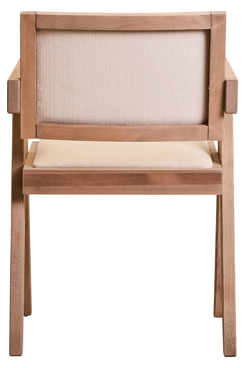 Ivory Fabric and Grey Wash Beech Wood Dining Chair | Cebu