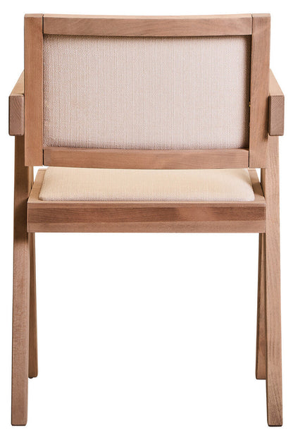 Ivory Fabric and Grey Wash Beech Wood Dining Chair | Cebu