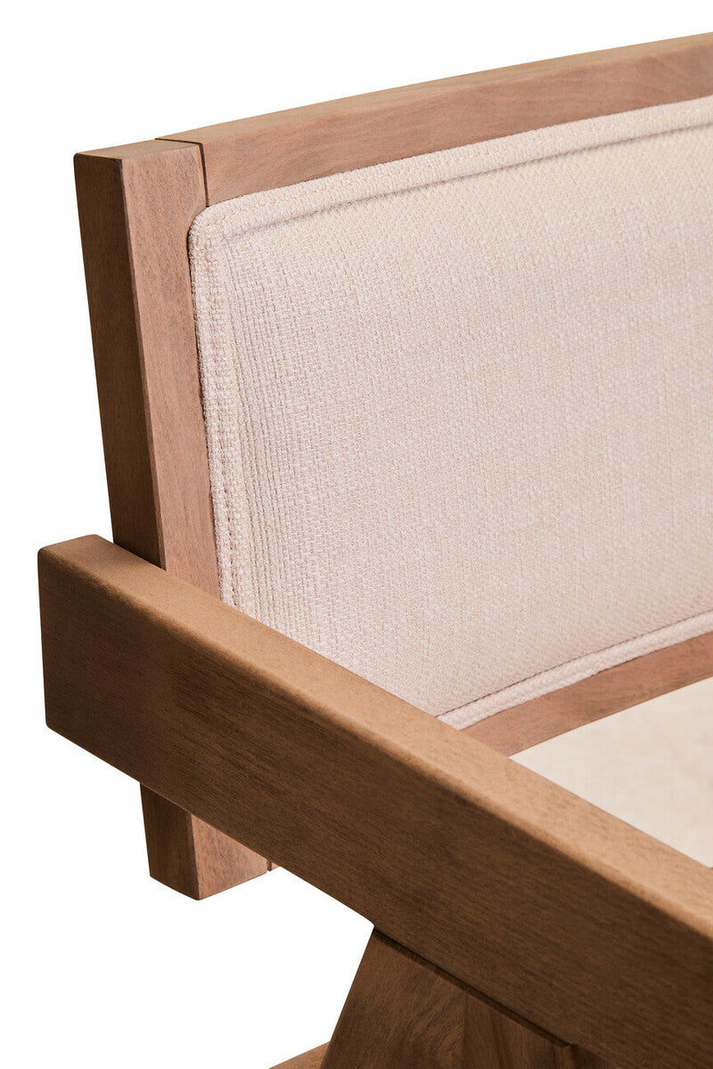 Ivory Fabric and Grey Wash Beech Wood Dining Chair | Cebu