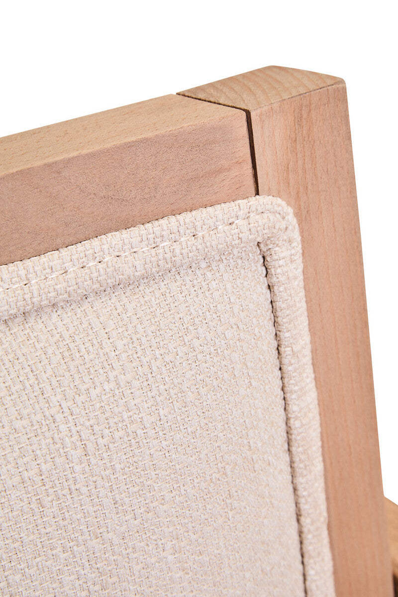 Ivory Fabric and Grey Wash Beech Wood Dining Chair | Cebu