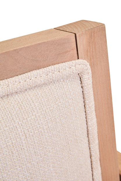 Ivory Fabric and Grey Wash Beech Wood Dining Chair | Cebu