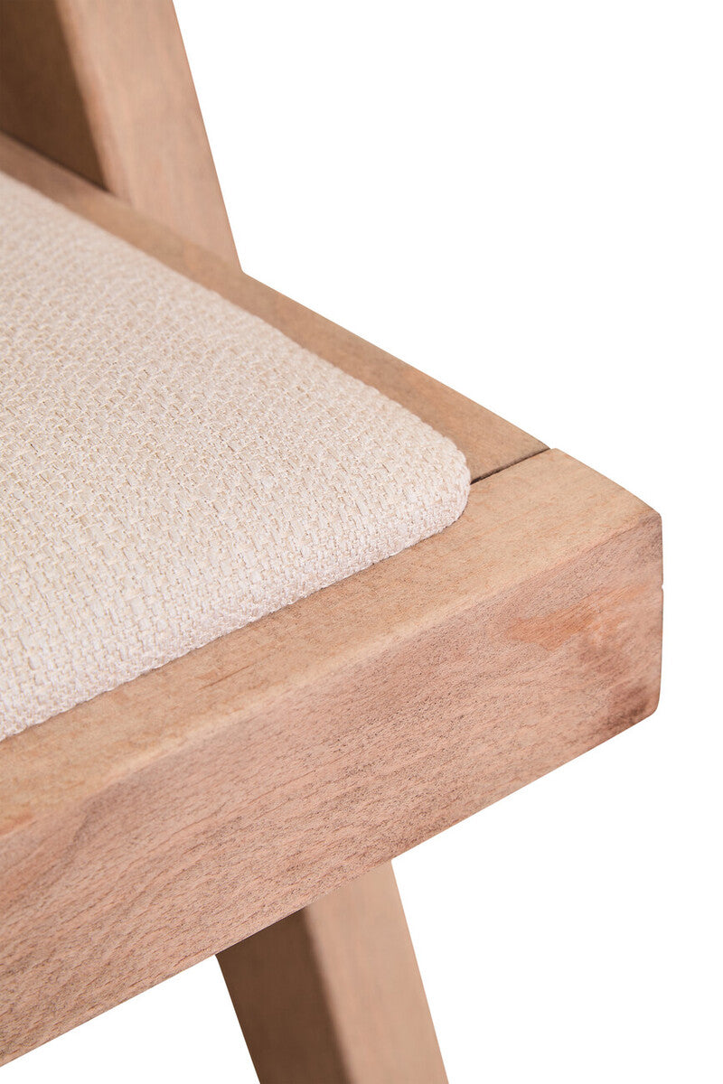 Ivory Fabric and Grey Wash Beech Wood Dining Chair | Cebu