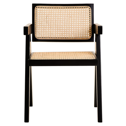 Natural Cane and Black Beech Wood Dining Chair | Cebu