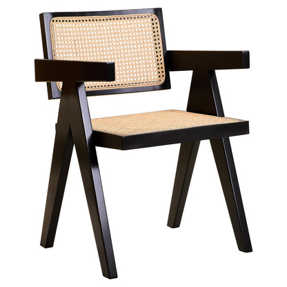 Natural Cane and Black Beech Wood Dining Chair | Cebu