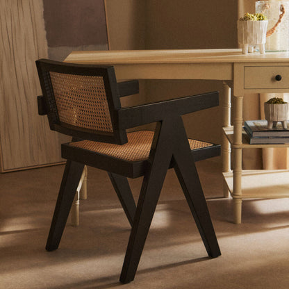 Natural Cane and Black Beech Wood Dining Chair | Cebu