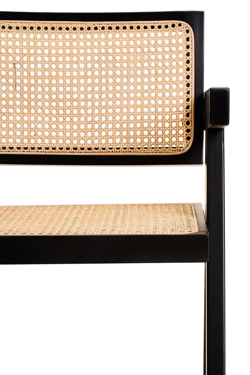Natural Cane and Black Beech Wood Dining Chair | Cebu