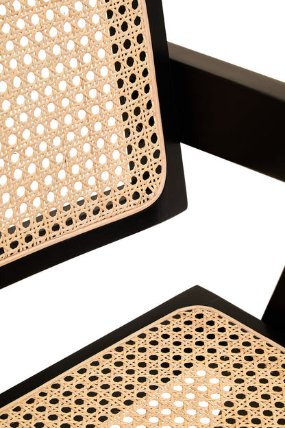 Natural Cane and Black Beech Wood Dining Chair | Cebu