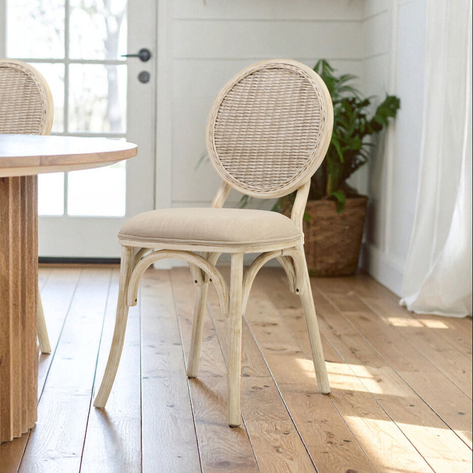 White Wash Elm Wood Dining Chair | Cebu
