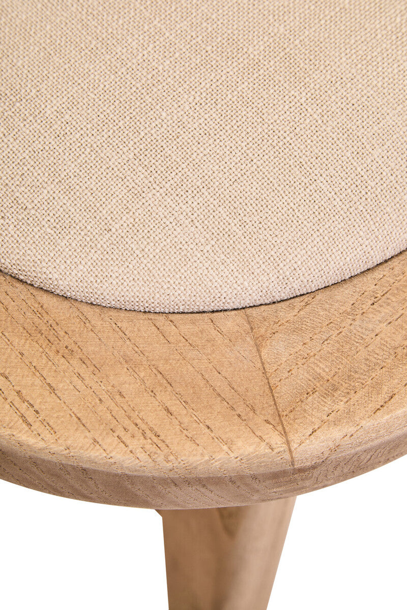 Beige Fabric and Grey Wash Elm Wood Dining Chair | Cebu