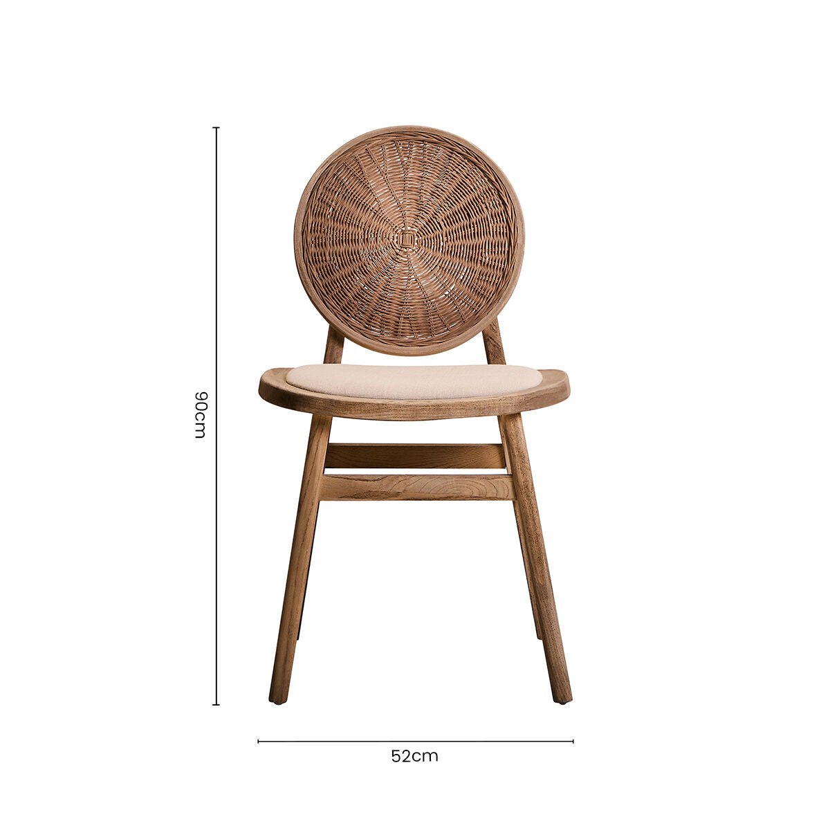 Beige Fabric and White Wash Elm Wood Dining Chair | Cebu