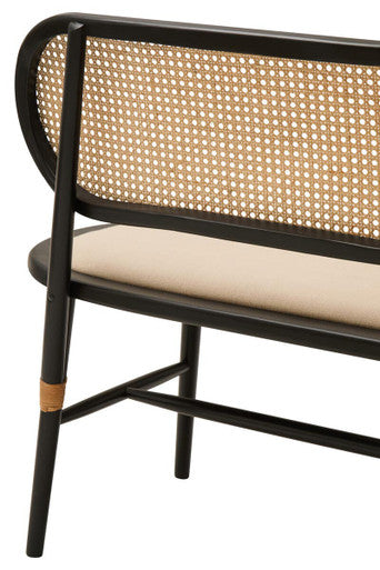 Cebu Natural Cane Bench with Cane Back