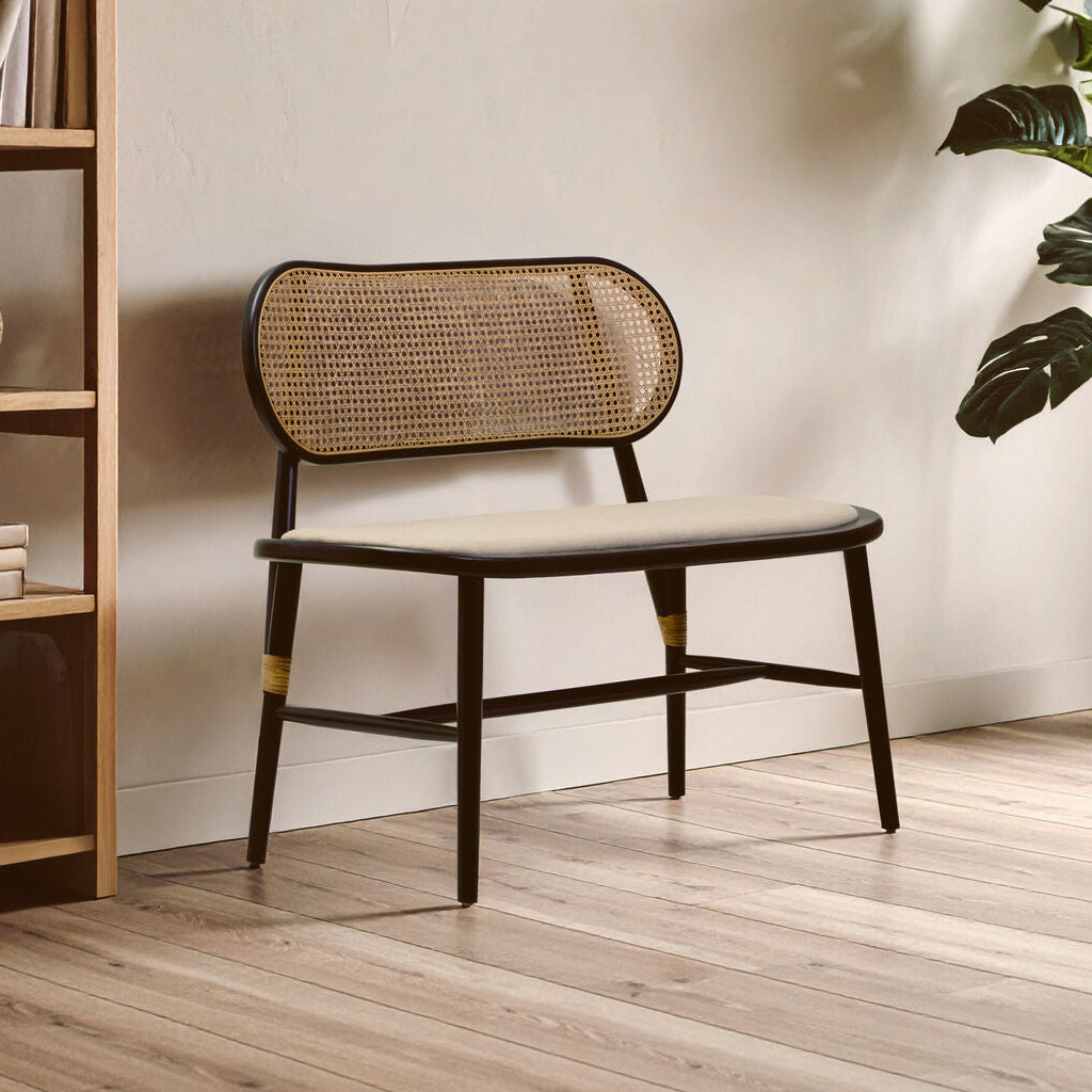 Cebu Natural Cane Bench with Cane Back