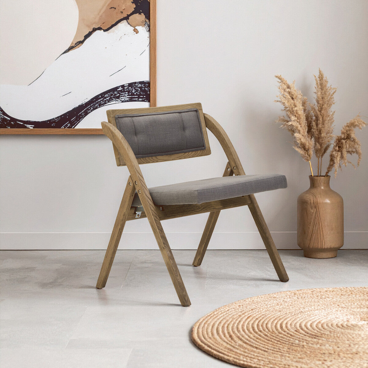Grey Wash Elm Wood Folding Chair | Cebu