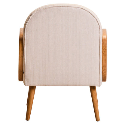 Cebu Ivory Fabric Chair with Curved Back