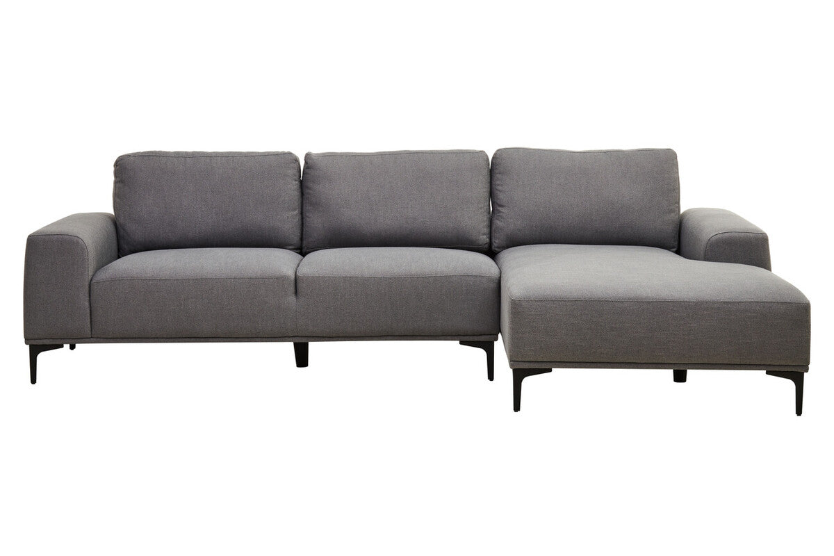 3 Seater Grey Fabric Right Chaise Sofa | Toulon