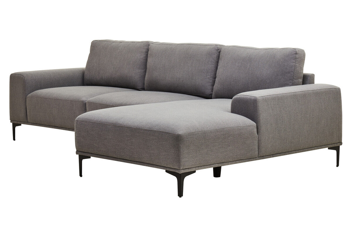 3 Seater Grey Fabric Right Chaise Sofa | Toulon
