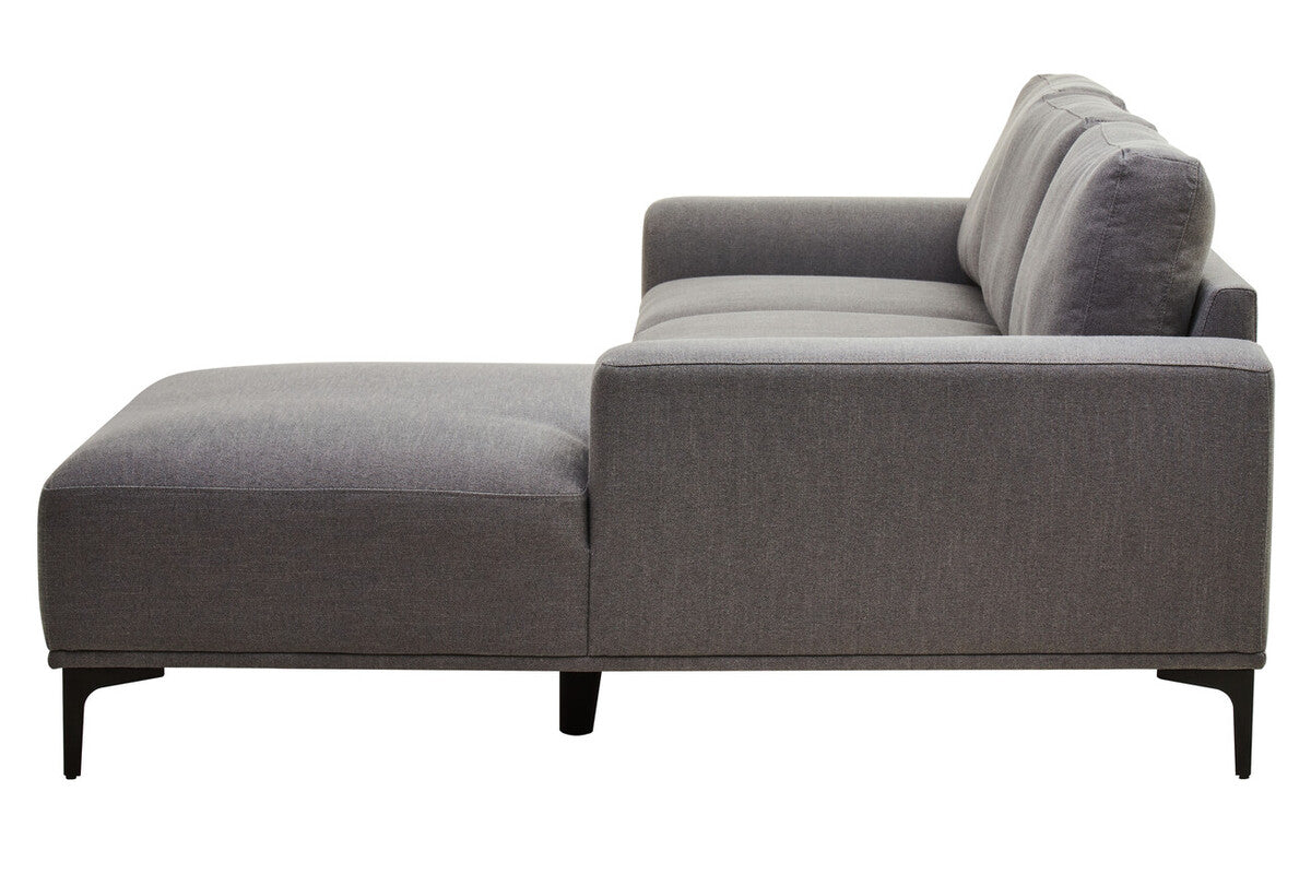 3 Seater Grey Fabric Right Chaise Sofa | Toulon