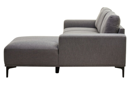 3 Seater Grey Fabric Right Chaise Sofa | Toulon