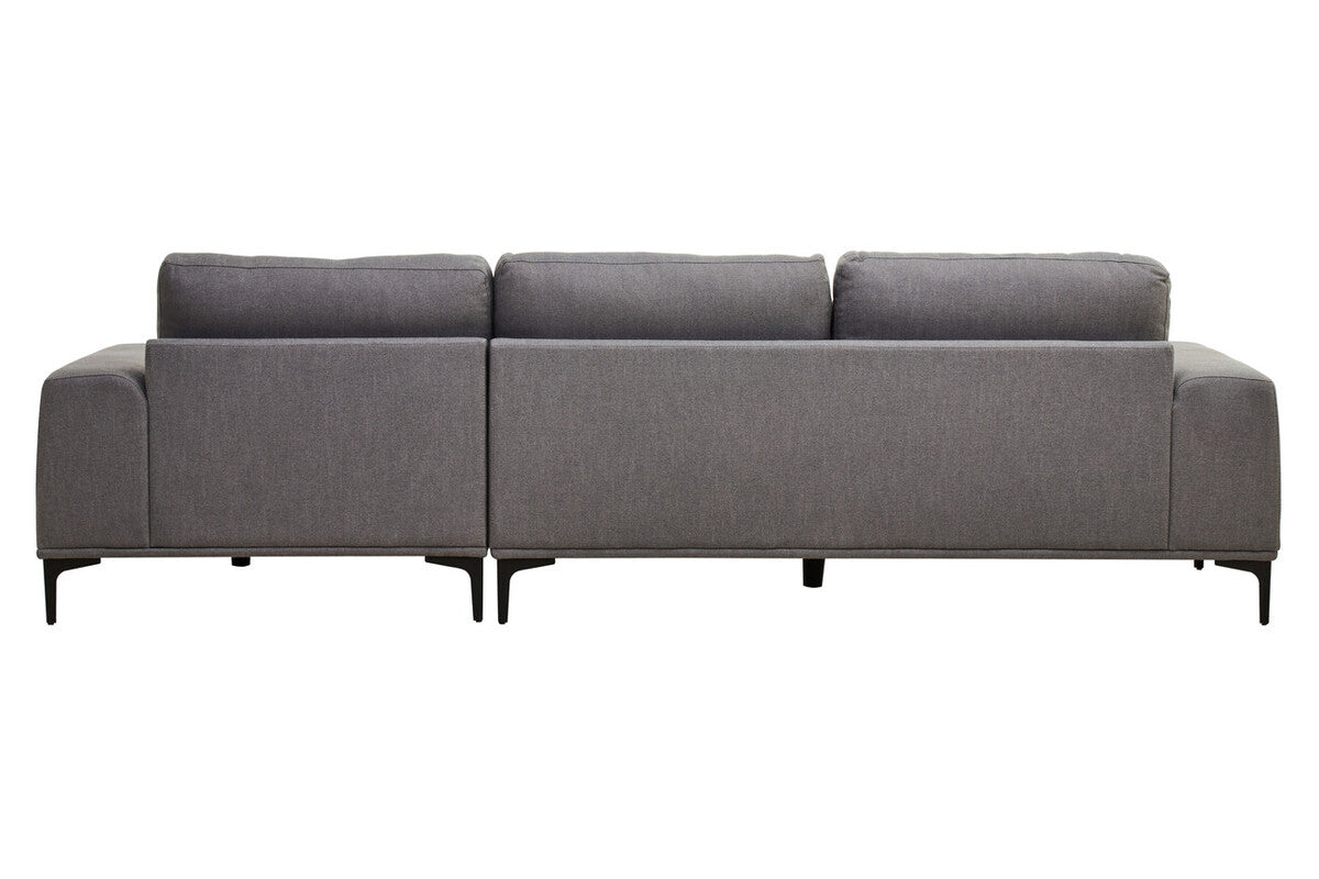 3 Seater Grey Fabric Right Chaise Sofa | Toulon