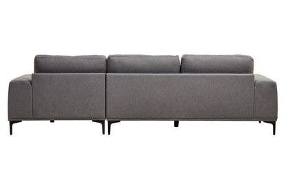 3 Seater Grey Fabric Right Chaise Sofa | Toulon