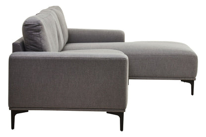 3 Seater Grey Fabric Right Chaise Sofa | Toulon
