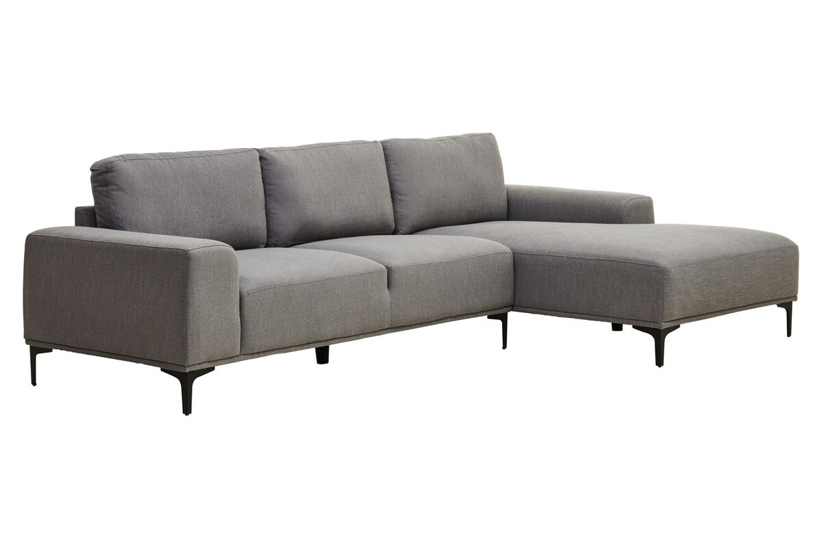 3 Seater Grey Fabric Right Chaise Sofa | Toulon