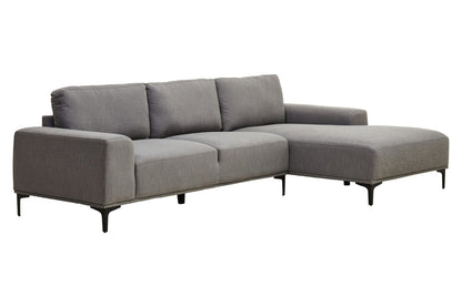 3 Seater Grey Fabric Right Chaise Sofa | Toulon