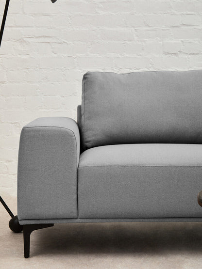 3 Seater Grey Fabric Right Chaise Sofa | Toulon