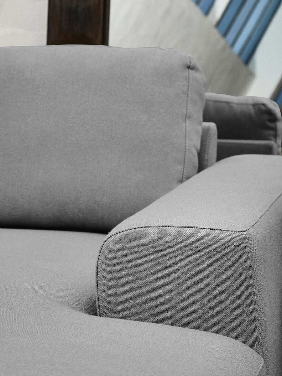 3 Seater Grey Fabric Right Chaise Sofa | Toulon