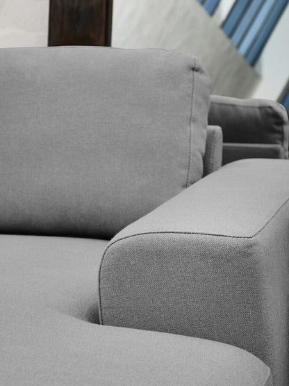 3 Seater Grey Fabric Right Chaise Sofa | Toulon