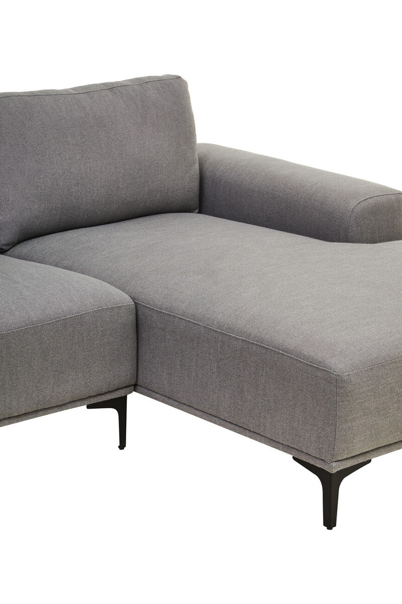 3 Seater Grey Fabric Right Chaise Sofa | Toulon