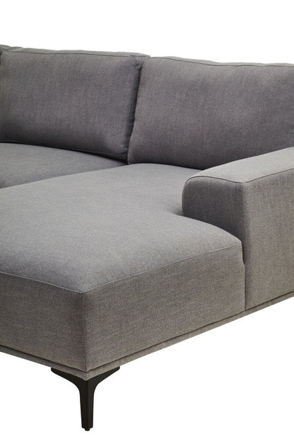 3 Seater Grey Fabric Right Chaise Sofa | Toulon