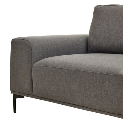 3 Seater Grey Fabric Right Chaise Sofa | Toulon