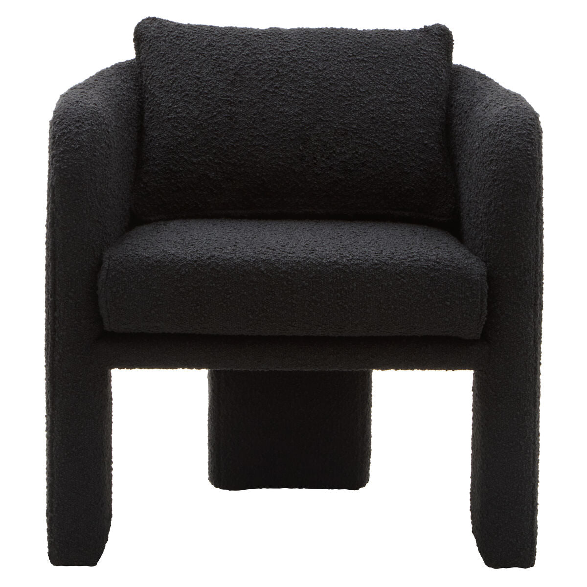 Ozzero Black Boucle Curved Armchair with Matching Cushion