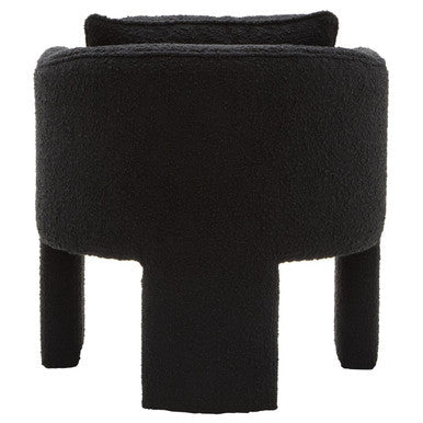 Ozzero Black Boucle Curved Armchair with Matching Cushion