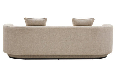 3 Seater Ivory Linen Curved Sofa | Oratino