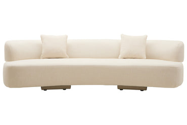 3 Seater Cream Linen Fabric Sofa | Ozzano
