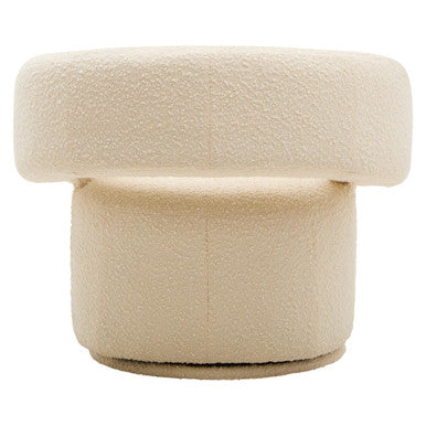 Oliveto Ivory Boucle Curved Swivel Armchair