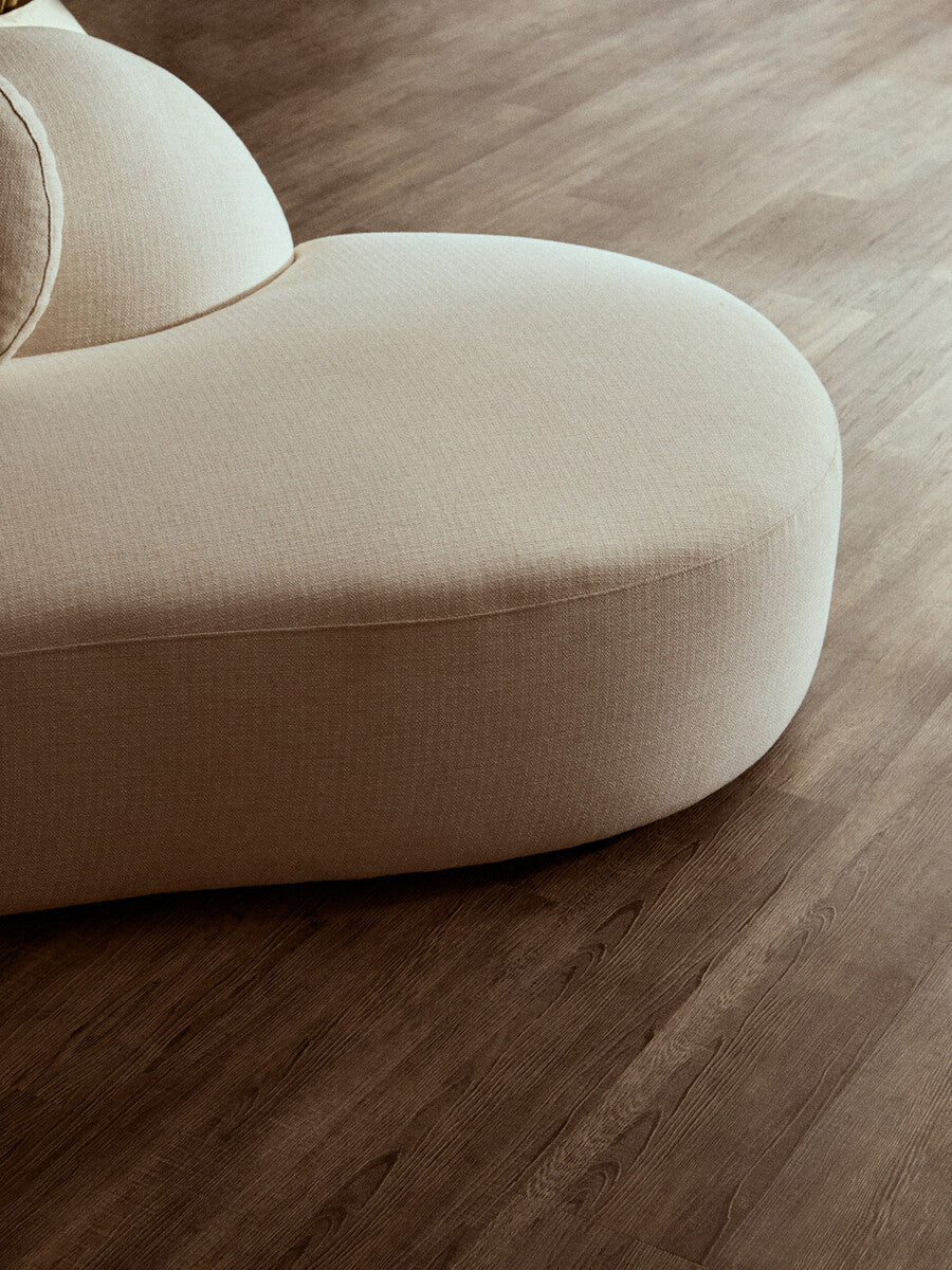 3 Seater Cream Linen Curved Sofa | Ovada